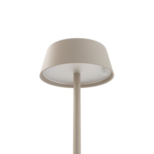 LED Akku Tischleuchte Alu Beige 10 h IP54 3000 K 32 cm
