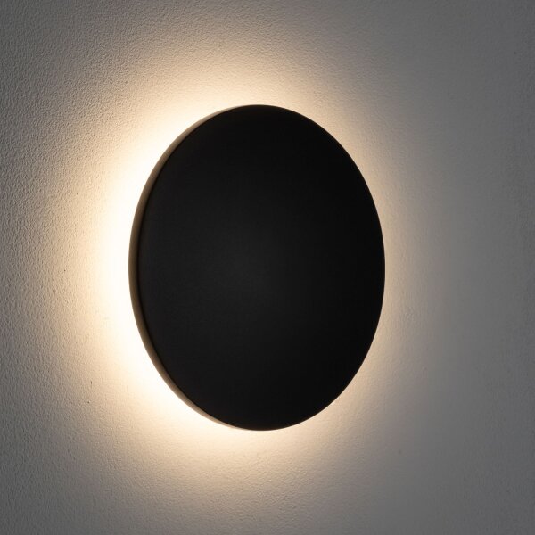 LED Wandleuchte Schwarz Aluminium IP54 3000 K B:18 cm