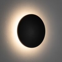 LED Wandlampe Schwarz indirekt IP54 3000 K Ø13 cm...