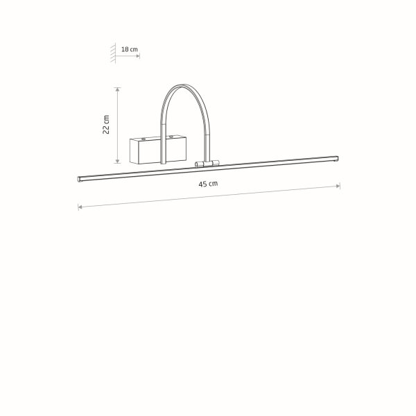 LED Bilderleuchte Aluminium Weiß 3000 K 45 cm lang