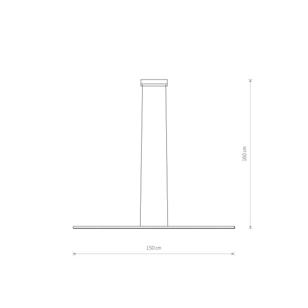 LED Hängelampe Alu Stahl Weiß 3000 K 150 cm lang