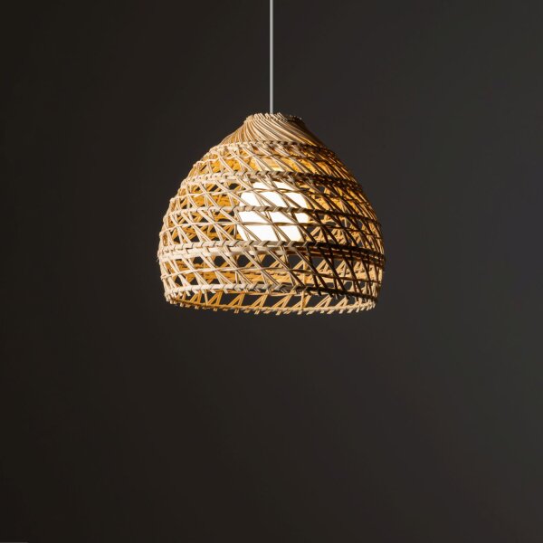 Skandinavische Hängelampe Rattan Natur E27 L:30 cm