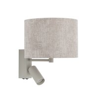 Wandlampe Seidengrau Stoff Schalter E27 GU10 B:23 cm