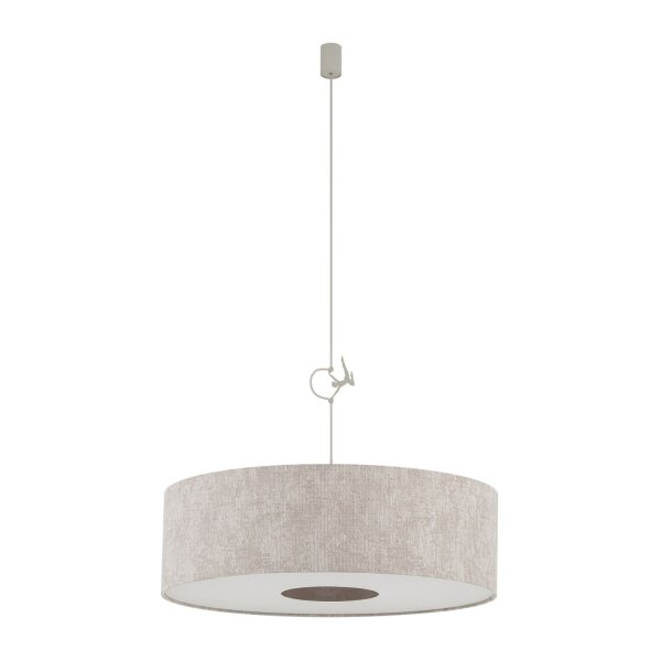 Hängelampe Seidengrau Stoff E27 rund Ø65 cm Modern