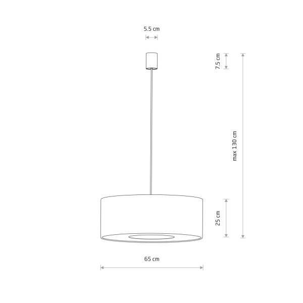 Hängelampe Seidengrau Stoff E27 rund Ø65 cm Modern