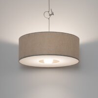 Pendelleuchte Seidengrau Stoff E27 L:50 cm rund Modern