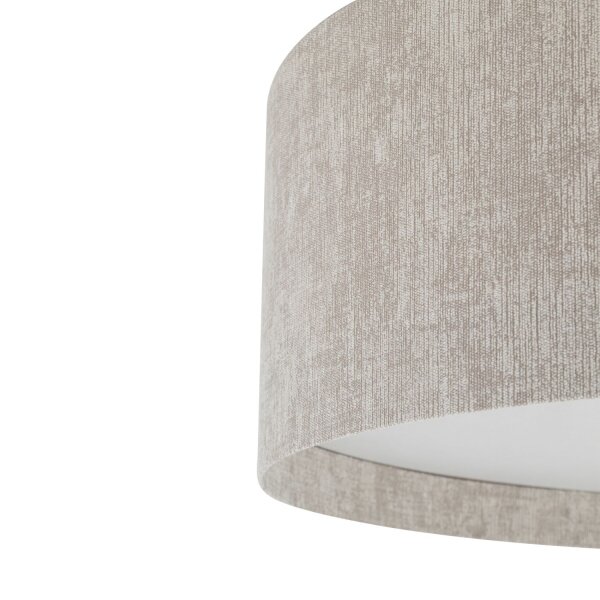Deckenleuchte Stoff Beige E27 B:65 cm rund Modern