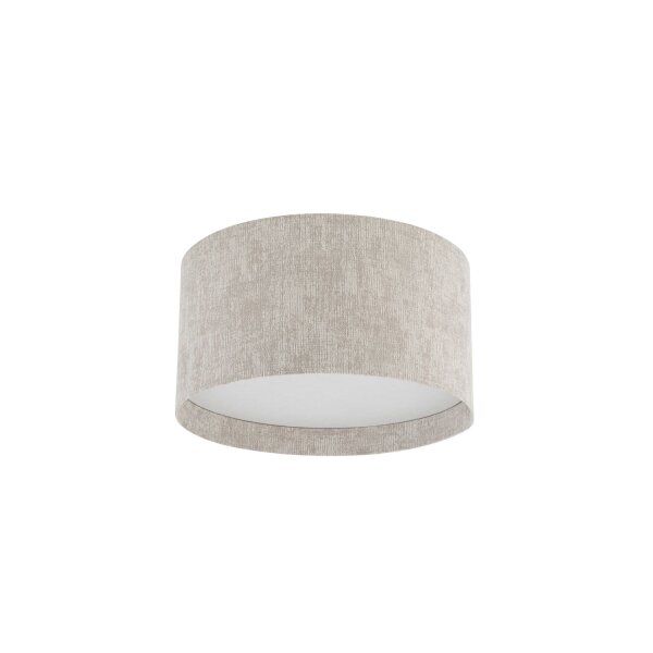 Deckenleuchte Beige Stoffschirm E27 rund B:35 cm Modern