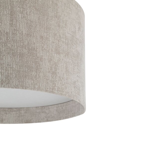 Deckenleuchte Beige Stoffschirm E27 rund B:35 cm Modern