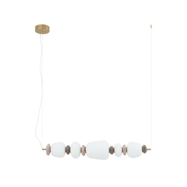 LED Hängelampe Keramik Glas Braun Weiß 3000 K L:96 cm