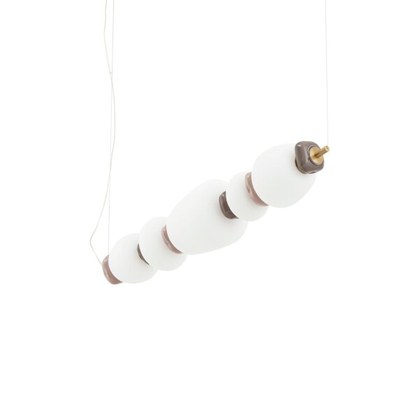 LED Hängelampe Keramik Glas Braun Weiß 3000 K L:96 cm