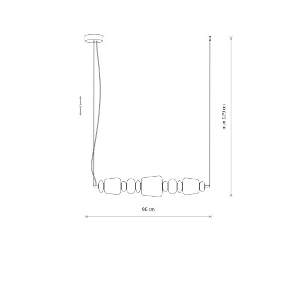 LED Hängelampe Keramik Glas Braun Weiß 3000 K L:96 cm