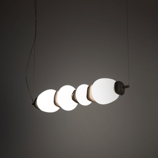 LED Pendelleuchte Keramik Glas Braun 3000 K L:71 cm