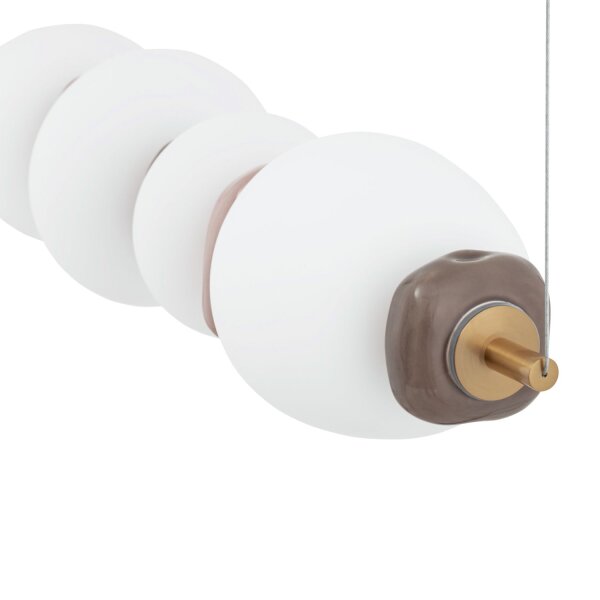 LED Pendelleuchte Keramik Glas Braun 3000 K L:71 cm