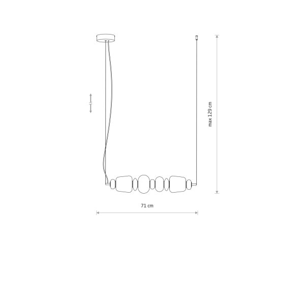 LED Pendelleuchte Keramik Glas Braun 3000 K L:71 cm