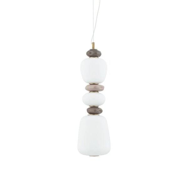 LED Hängelampe Keramik Glas Braun 3000 K L:17 cm rund