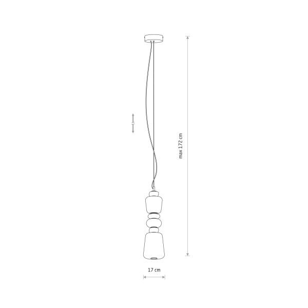 LED Hängelampe Keramik Glas Braun 3000 K L:17 cm rund