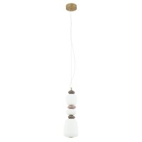 LED Hängelampe Keramik Glas Braun 3000 K L:17 cm rund