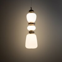 LED Hängelampe Keramik Glas Braun 3000 K L:17 cm rund