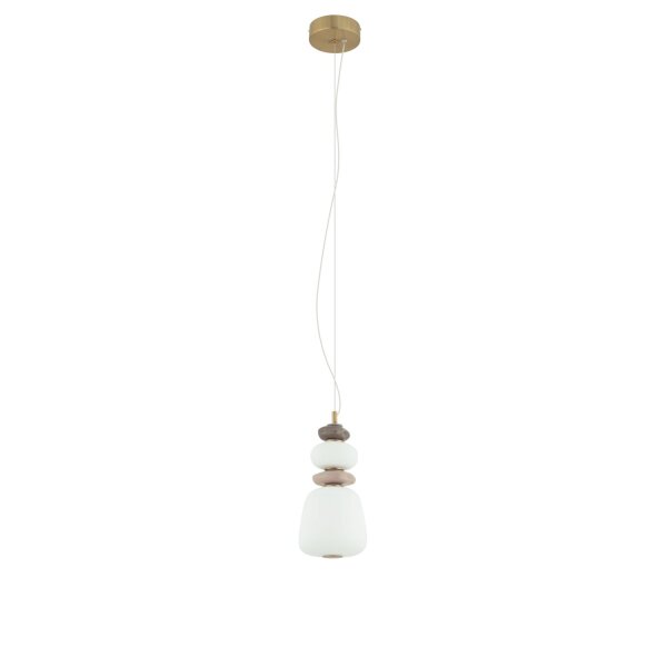 LED Pendelleuchte Keramik Glas Braun 3000 K L:17 cm