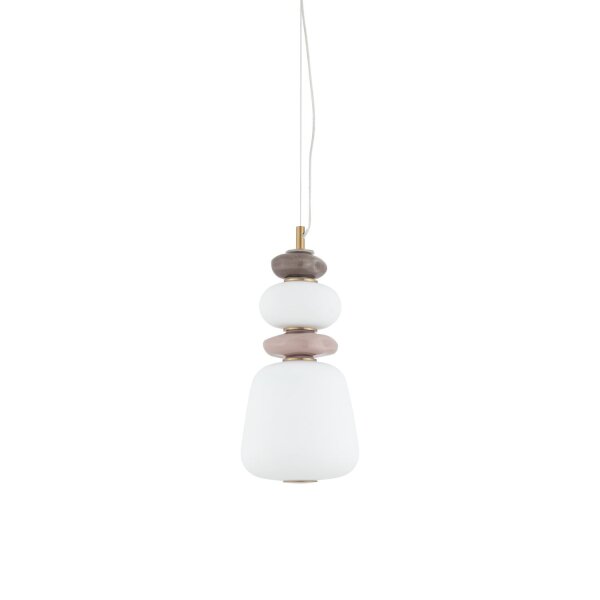 LED Pendelleuchte Keramik Glas Braun 3000 K L:17 cm