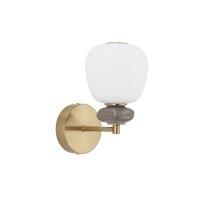LED Wandleuchte Keramik Glas Braun 3000 K rund B:25 cm