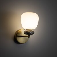 LED Wandleuchte Keramik Glas Braun 3000 K rund B:25 cm