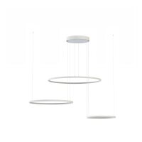 LED Pendelleuchte Stahl Weiß 3000 K L:125 cm Ringe