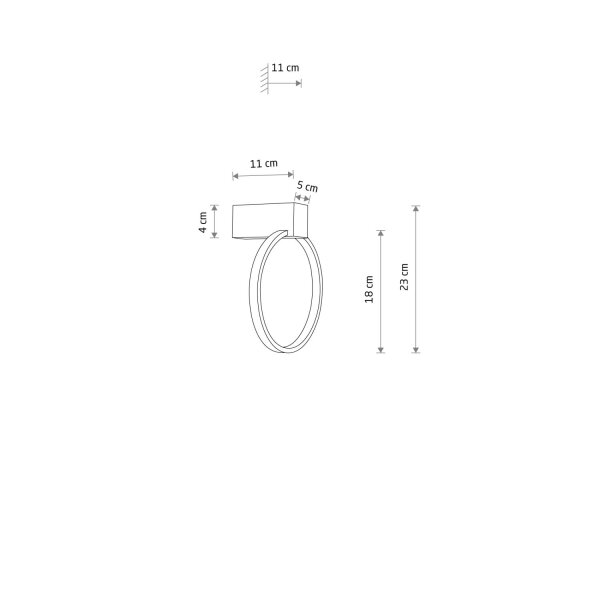 LED Wandlampe Aluminium Weiß 3000 K rund B:18 cm