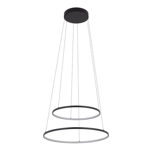 LED Hängelampe Stahl Schwarz 3000 K rund L:60 cm