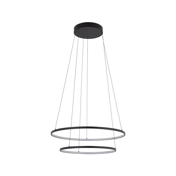 LED Hängelampe Stahl Schwarz 3000 K rund L:60 cm