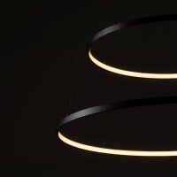 LED Hängelampe Stahl Schwarz 3000 K rund L:60 cm