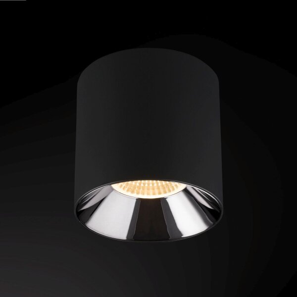 LED Aufbauspot Zink Schwarz 4000 K B:19 cm rund Modern