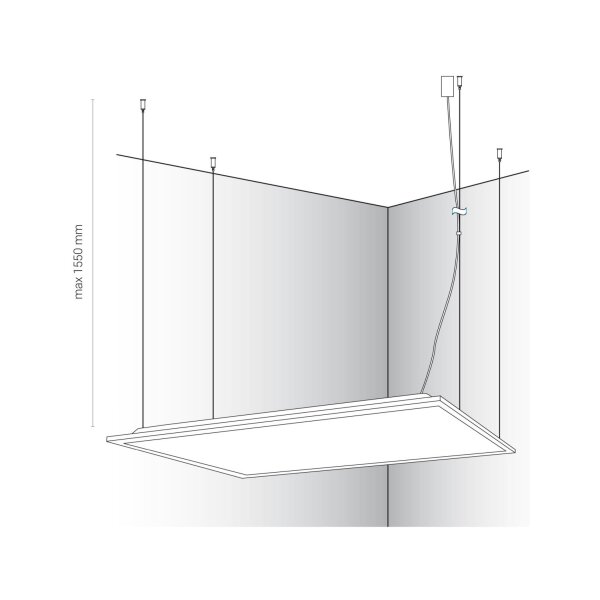 LED Deckenleuchte Weiß 4000 K B:59 cm blendarm Modern