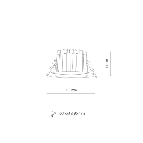 LED Einbauspot Weiß Chrom 4000 K B:12 cm akzentuiert