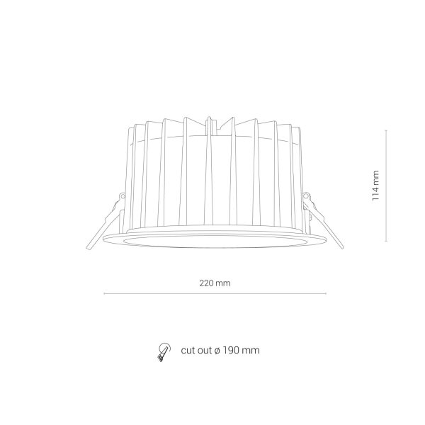 LED Einbaustrahler Weiß Chrom 4000 K rund B:22 cm