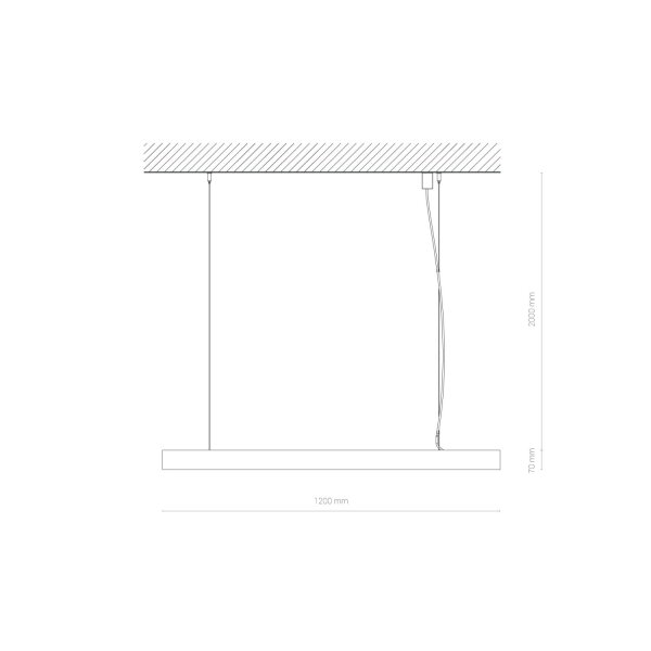 LED Deckenlampe Aluminium Schwarz 3000 K L:121 cm