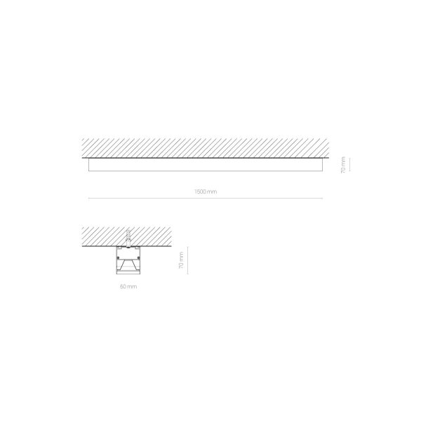 LED Deckenlampe Aluminium Schwarz 3000 K L:151 cm