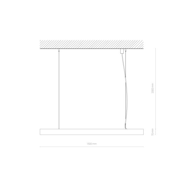 LED Deckenlampe Aluminium Schwarz 3000 K L:151 cm