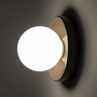 Wandlampe Keramik Braun Glas G9 B:22 cm blendarm Modern