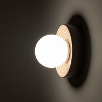 Wandleuchte Keramik Grau Glas Kugel B:16 cm G9 blendarm