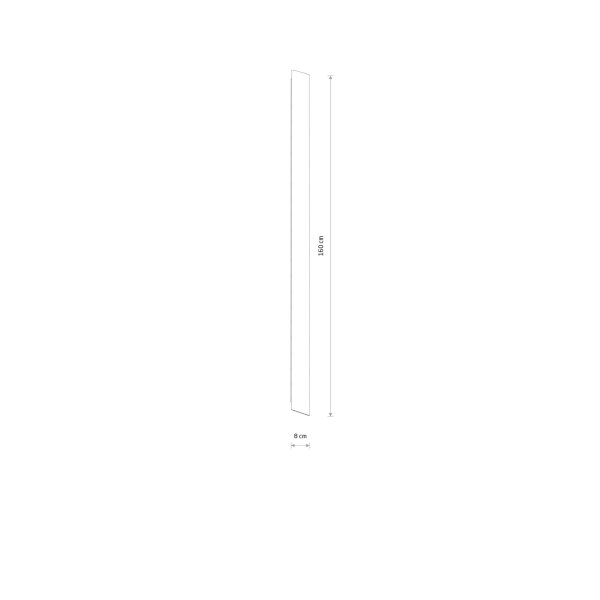 LED Wandleuchte Stahl Schwarz 3000 K H:160 cm indirekt