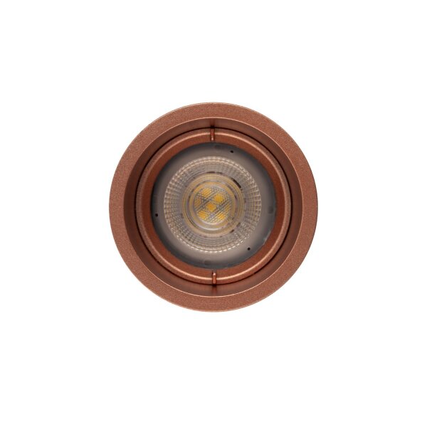 Stilvoller Einbauspot Kupfer GU10 B:7 cm rund gemütlich