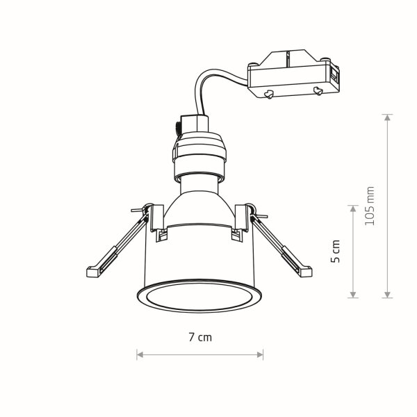 Stilvoller Einbauspot Kupfer GU10 B:7 cm rund gemütlich
