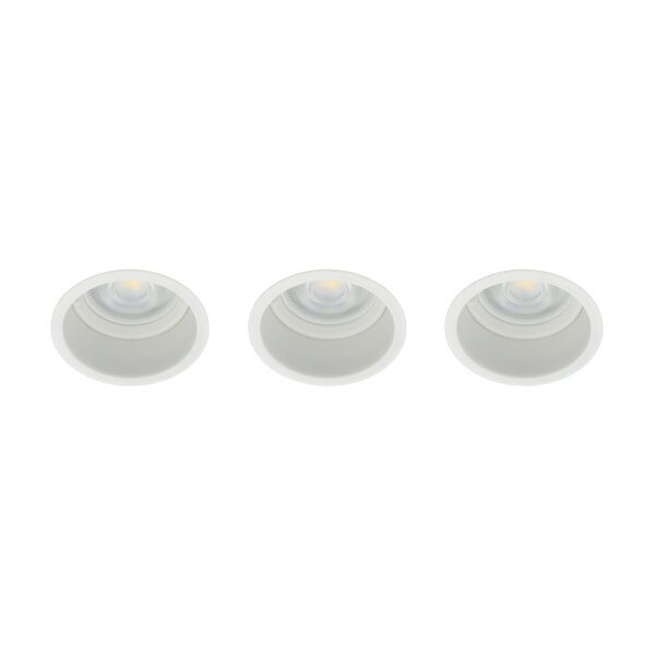 Einbauleuchte 3-er Set Weiß GU10 rund B:7 cm rund