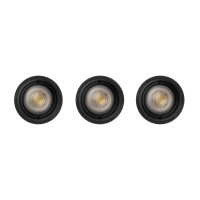 Einbauspot 3-Set Schwarz GU10 rund B:7 cm Modern