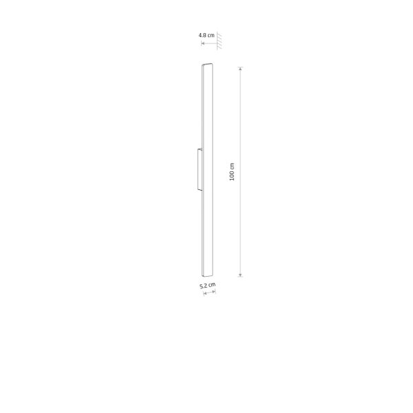 LED Wandlampe Außen Terrakotta Alu IP54 3000 K H:100 cm