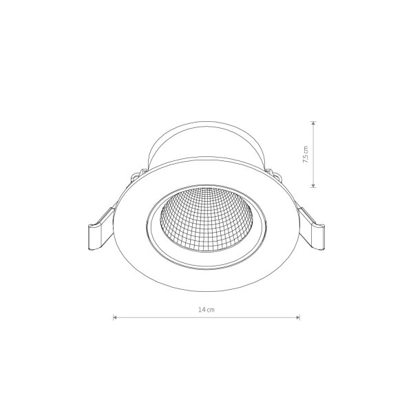 LED Einbauleuchte Schwarz Silber Ø14 cm 3000 K flexibel