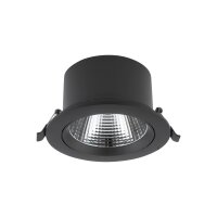 LED Einbauleuchte Schwarz Silber Ø14 cm 3000 K...