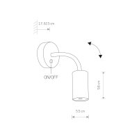 Wandleuchte flexibel Schwarz GU10 L:30 cm Schalter